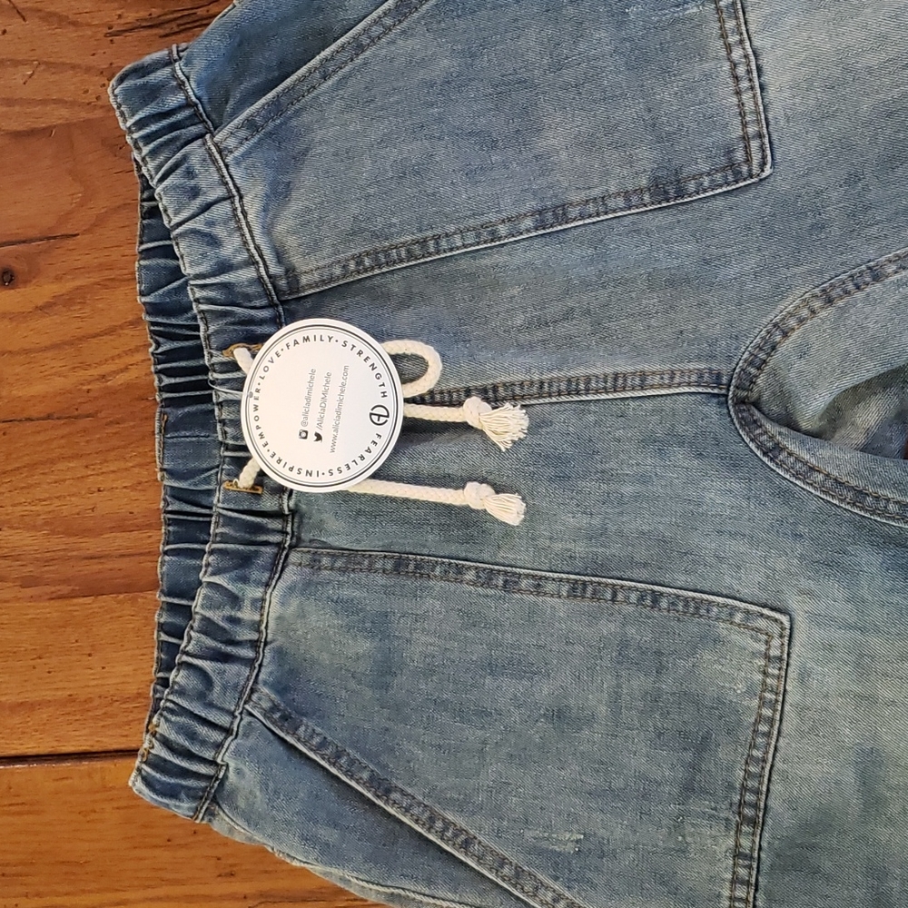 Alicia DiMichele draw string jeans